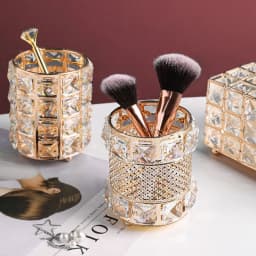 1PC Crystal Makeup Brush Manicure Tool Storage Box Shining Glass Decoration Beauty Makeup Brush Cosmetic Pen Holder Brush