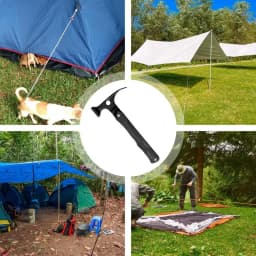 Camping Hammer For Tent Stakes Heavy-Duty Camping Multi Tool Metal Multi Tool Hammer Portable Tent Stake Puller Camping