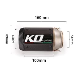 Universal 51MM Motorcycle Bike Exhaust Muffler Pipe Silencer Without DB Killer Stainless Steel/Matte Real Carbon Fiber Black