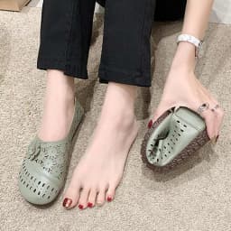 Soft Sole Leather Shoes Soft Flat Bottom Loafers Soft Flat Bottom Loafers Leisure Slip-on Corrective Breathable Flats PU Leather