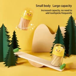 Creative Little Yellow Duck Toothpicks Holder Cute Cartoon Toothpick Case Table Decor Kitchen Toothpick Storage Box Organizer