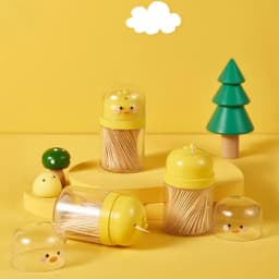 Creative Little Yellow Duck Toothpicks Holder Cute Cartoon Toothpick Case Table Decor Kitchen Toothpick Storage Box Organizer