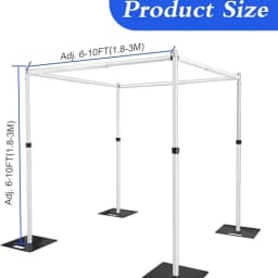 3-6M Double&Single Pole Aluminum Frame Drape Backdrop Stands for Weddings Decor and Birthday Party Props Adjustable Flower Rack