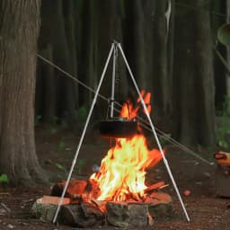 Campfire Tripod Folding Tripod With Chain For Outdoor Fire Cooking Campfire Cooker Stand Tripod Adjustable For Camping And