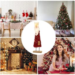 Wool Felt Christmas Tree Creative Wood Base Desktop Figurine Winter Crafts Layout Supplies Artificial Tabletop Decorations For