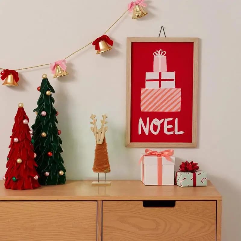 Wool Felt Christmas Tree Creative Wood Base Desktop Figurine Winter Crafts Layout Supplies Artificial Tabletop Decorations For