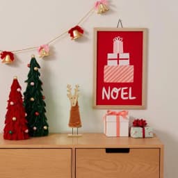 Wool Felt Christmas Tree Creative Wood Base Desktop Figurine Winter Crafts Layout Supplies Artificial Tabletop Decorations For