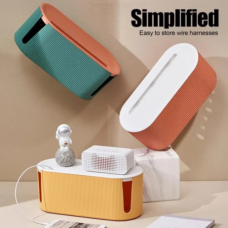 Cord Organizer Box Cord Management Box Household Cable Wire Box Hider Desktop Cord Storage For Hiding Power Strips And