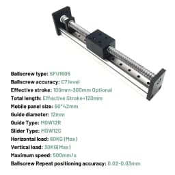 Nema23 57mm Stepper Motor Linear Guide Rail Table Kit Sliding Table Single Rail Ball Screw Motion Stage Single Axis Robot