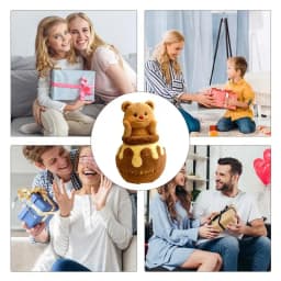 Bear Stuffed Animal Cartoon Toy With Honey Jar Design Soft And Creative Toy Cute Plushies Decoration For Boys And Girls