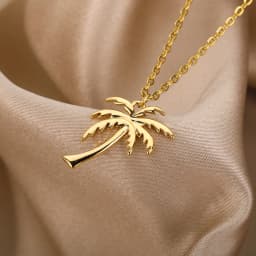 Palm Tree Pendant Necklace for Women Men Goth Aesthetic Coconut Tree Choker Chain Necklace Stainless Steel Jewelry Gifts