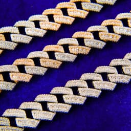 Bubble Letter Iced Out Cuban Link Chain Baguette Charms Men Necklace Real Gold Plated Hip Hop Jewelry