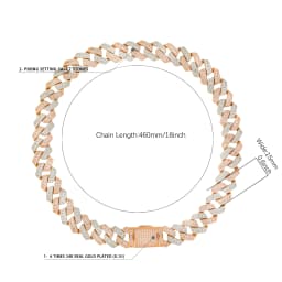Bubble Letter Iced Out Cuban Link Chain Baguette Charms Men Necklace Real Gold Plated Hip Hop Jewelry