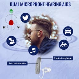 Bluetooth Hearing Aids for Seniors Rechargeable with Noise Cancelling APP Control Self-Fitting Wireless Music Stream Hand-free