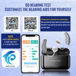 Bluetooth Hearing Aids for Seniors Rechargeable with Noise Cancelling APP Control Self-Fitting Wireless Music Stream Hand-free