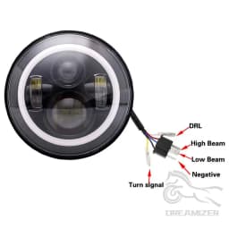 2Pcs 7 Inch Round 280W LED Headlight Halo Angle Eyes DRL Turn Signal Light for Jeep Wrangler JK LJ TJ CJ 97-18