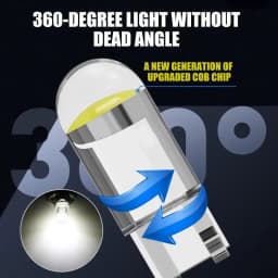 Waterproof T10LEDCOB LED Bulb For Car LED Signal Light Free Error 12/24V White Auto Wedge Side Trunk Lamps 10PCS For Car