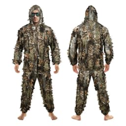 Outdoor Ghillie Suit Camouflage Clothes Jungle Suit CS Training Leaves Clothing Hunting Suit Pants Hooded Jacket Men Women Kids