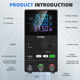 KUAIQU Repair DC Power Supply 30V 10A 5A Adjustable Bench Power Supply 60V 5A 120V 3A USB 5V2A Lab Voltage Regulator for Plating