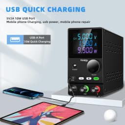 KUAIQU Repair DC Power Supply 30V 10A 5A Adjustable Bench Power Supply 60V 5A 120V 3A USB 5V2A Lab Voltage Regulator for Plating