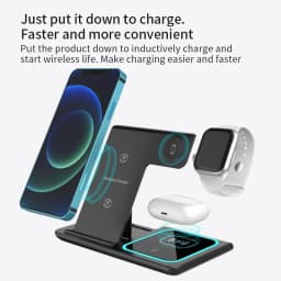 30W LED Fast Wireless Charger Stand 3 in 1 Foldable Charging Station For iPhone 15 14 13 12 11 Apple Watch 9 8 7 6 5 AirpodsX455