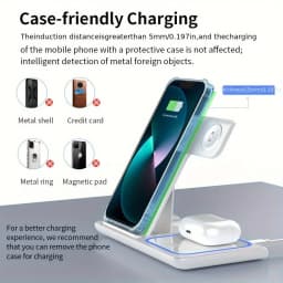 30W LED Fast Wireless Charger Stand 3 in 1 Foldable Charging Station For iPhone 15 14 13 12 11 Apple Watch 9 8 7 6 5 AirpodsX455