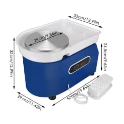 Electric Pottery Wheel with LCD Display 25CM 350W Pottery Wheel Ceramic Work Clay DIY Craft Dual Control Removable ABS Basin