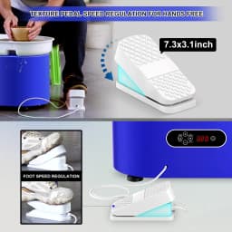 Electric Pottery Wheel with LCD Display 25CM 350W Pottery Wheel Ceramic Work Clay DIY Craft Dual Control Removable ABS Basin