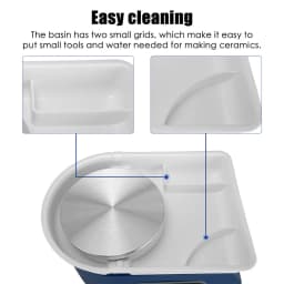 Electric Pottery Wheel with LCD Display 25CM 350W Pottery Wheel Ceramic Work Clay DIY Craft Dual Control Removable ABS Basin