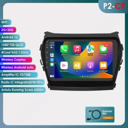 Car Android Radio Player for Hyundai IX45 Santa Fe ix 45 III XL 2013 - 2017 Autoradio Carplay Audio 2DIN Touch Screen Multimedia