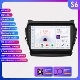 Car Android Radio Player for Hyundai IX45 Santa Fe ix 45 III XL 2013 - 2017 Autoradio Carplay Audio 2DIN Touch Screen Multimedia