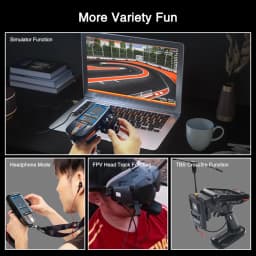 Radiolink RC8X 8CH 2.4G RC Transmitter with R8FG V2.1 Gyro Receiver, One Hand Control Accessory and Phone Holder for FPV Screen