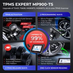 Autel MaxiPRO MP900TS MP900 TS OBD2 Diagnostic Scanner TPMS Programming Coding Tools 8 inch 40 Service