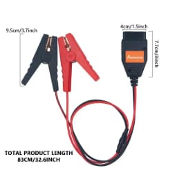 Memory Saver Connector Car Diagnostic Cable OBD2 Memory Saver Connector Memory Saver With Alligator Clip-On 12V Car Battery