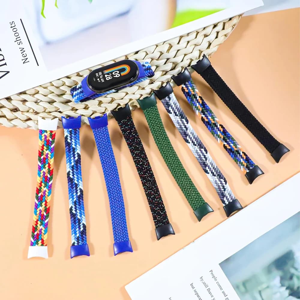 Braided bands for Mi Band 11/10/9/8/7/6/5/4Strap accessories Elastic Nylon Replacement belt bracelet correa for Xiaomi Miband 8
