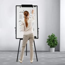Whiteboard Stand Flip Chart Tripod Whiteboard 91 x 61 cm Height Adjustable Tripod Magnetic Whiteboard Dry Wipe