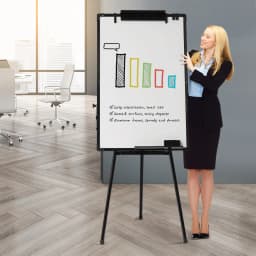 Whiteboard Stand Flip Chart Tripod Whiteboard 91 x 61 cm Height Adjustable Tripod Magnetic Whiteboard Dry Wipe