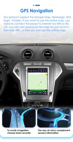 Hizpo 9.7" Android 13 Car Radio for Ford Mondeo Mk4 Galaxy A/C 2007-2010 Multimedia Video Player 2Din GPS DSP Carplay Navigation