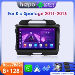 Hizpo 2 Din Android Auto Radio For KIA Sportage 3 2010-2016 2015 Carplay 4G Car Multimedia GPS 2din Autoradio WIFI RDS DSP 4G BT