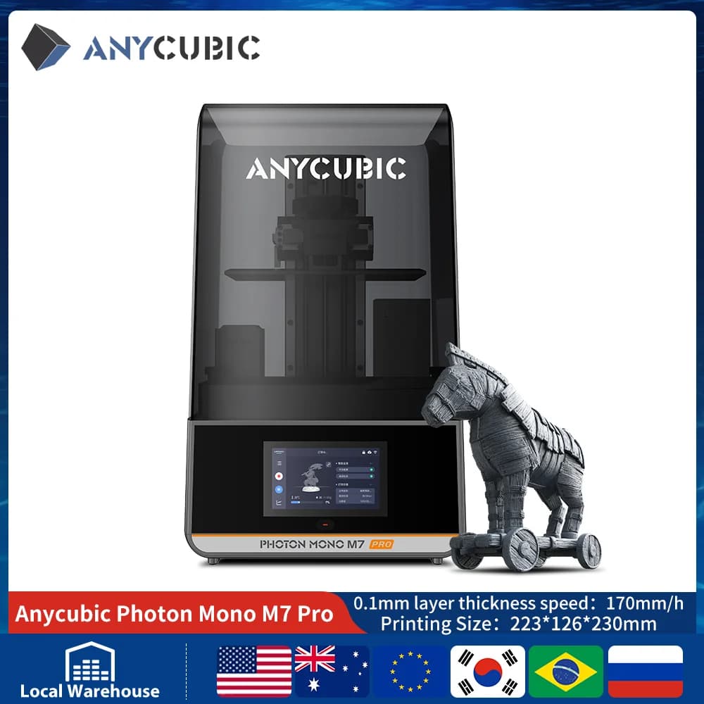 ANYCUBIC Photon Mono M7 Pro 14K Speed Up to 170mm/h Mono MSLA 3D Printer 10.1'' LCD Resin 3D Printer Size223*126*230m