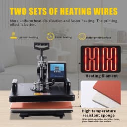 8-in-1 Heat Press Machine 30x38CM 2D Sublimation Printer for T-shirts Cap Mug Plate - Combo Craft Machine with CE Approval