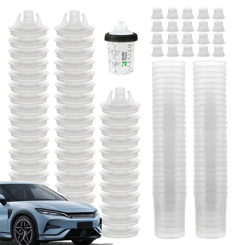 Mixing Cup For Hvlp Paint Spray Car Painting Kit With Clear Scale Paint Tools & Equipment With 50 Cup & Lids System Spray Guns &