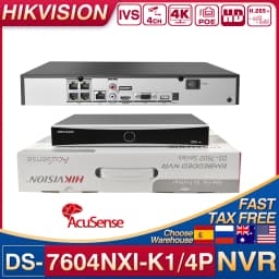 Hikvision AcuSense 4CH 4POE 4K NVR DS-7604NXI-K1/4P Ports 1SATA 12MP Network Vedio Recorder Facial Recognition Motion DetectionV