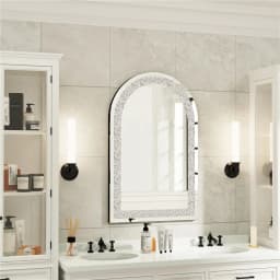 Crystal Crush Diamond Silver Mirror for Wall Decoration Frameless Mirror for Living Room Bedroom Bathroom
