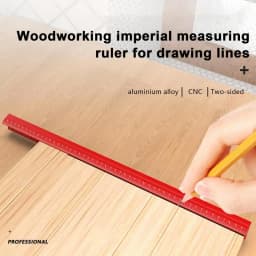 Woodworking Edge Ruler Aluminum Woodworking Pocket Ruler 12 Inch Precision V-shaped Edge Ruler Scribing Measuring Tools For