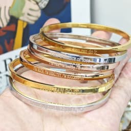 DOREMI Custom Letter Name Jewelry Bracelet Bangle Gift You Can Do It Dark Engrave Bangle 4mm Bangle Engrave Letters Bangle