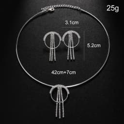 Stonefans Round Tassel Necklace Earring Set Luxury Indian Wedding New Bridal Jewelry Sets Women Accessories Fashion Rhinestone