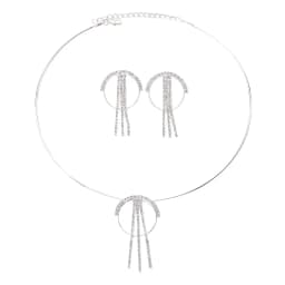 Stonefans Round Tassel Necklace Earring Set Luxury Indian Wedding New Bridal Jewelry Sets Women Accessories Fashion Rhinestone