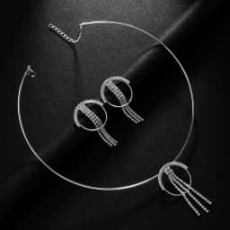 Stonefans Round Tassel Necklace Earring Set Luxury Indian Wedding New Bridal Jewelry Sets Women Accessories Fashion Rhinestone