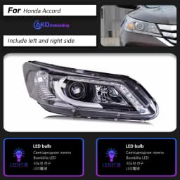 AKD Head Lamp for Honda Accord G9 LED Headlight 2013-2015 Headlights Accord DRL Turn Signal High Beam Angel Eye Projector Lens